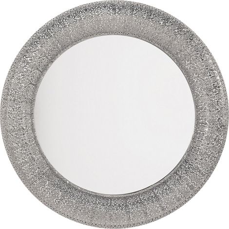 Specchio da parete tondo ø80 cm color argento Channay (1/5)