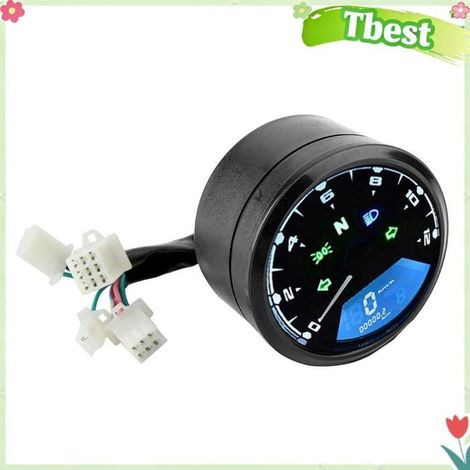 Tbest Compteur de vitesse de moto Compteur de Vitesse Universel à Affichage Numérique LCD pour Moto, Tachymètre auto compteur (1/5)