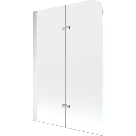 Mexen Felix 2-Flügel-Badewannenwand 80 x 140 cm, Transparent, Chrom - 890-080-002-01-00