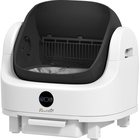 PawHut Lettiera Automatica Autopulente Aperta con Sensori di Sicurezza Bianco