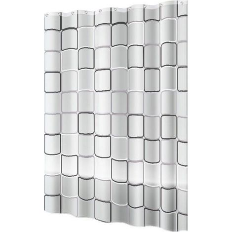 Rideau de douche transparent PVC, protection contre les éclaboussures, design épuré et moderne (1/3)