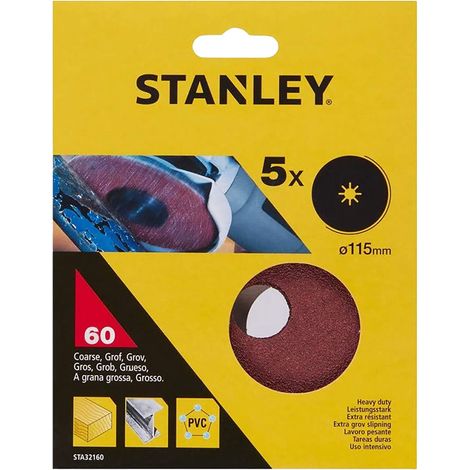 Disco Stanley in Carta Abrasiva per Smerigliatrici 60 Gr Ø 115