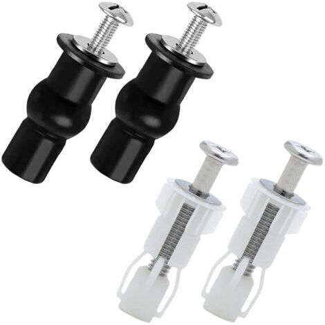 2 Paires Abattant WC Vis Avec 2 Jeux de Rondelles,Fixation Abattant WC Universel Fixations WC Siège de Boulons à Expansion,Vis Caoutchouc Rechange Pièces de Rechange pour Couvercle de Toilette