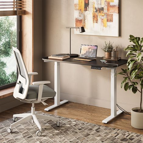 Escritorio Elevate, Blanco/antracita, 120 x 60 cm 2 motores, Vicco