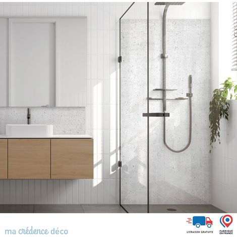 Panneau de douche : Béton brut - Alu composite - 90 - 245 (1/3)