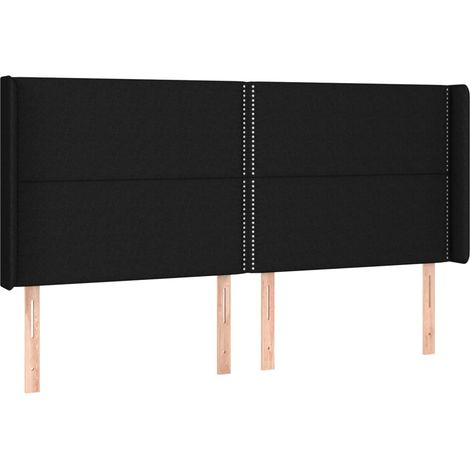 Maison Exclusive - Cabecero con orejas de tela negro 163x16x118/1 (1/5)