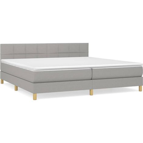 Maison Exclusive - Cama box spring con colchón tela gris claro 20