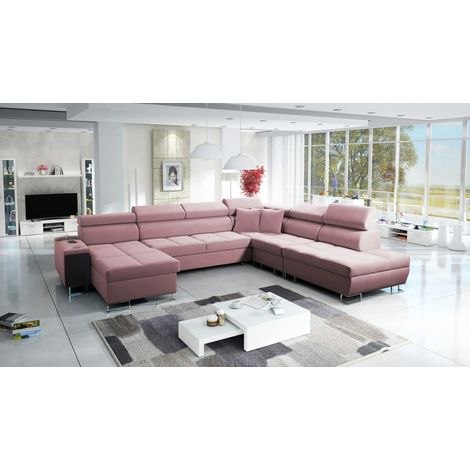 Großer multifunktionaler Eckschrank Morena X, Uttario Velvet Rosa Links (1/5)