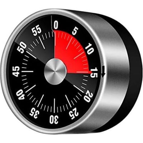 Küchentimer zum Kochen, Chef Küchentimer mit lautem Alarm, mechanischer Tischtimer keine Batterien erforderlich magnetischer Ständer, elegantes G (1/5)