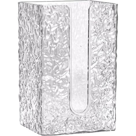 Distributeur de papier toilette rectangulaire transparent, sans perçage, boîte rangement murale (1/5)