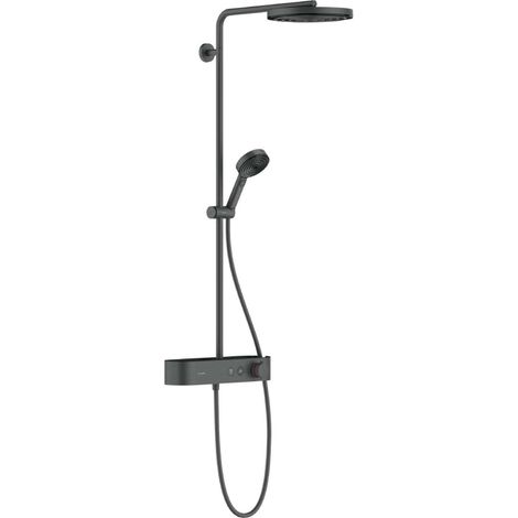 Hansgrohe Pulsify S - Set de douche avec thermostat, diamètre 26 cm, 3 jets, EcoSmart, chrome noir brossé 24221340 (1/2)