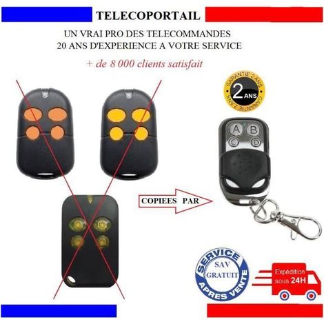 Télécommande copieuse - TELECOPORTAIL - Sentinel SCS Acces 4C - 4 canaux - 433.92 MHz (code fixe) - Résistante (1/2)