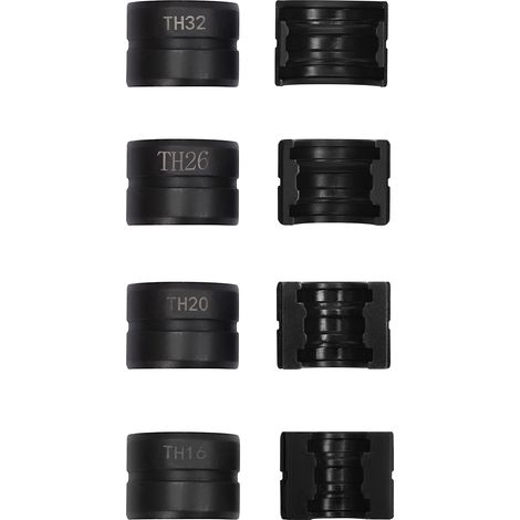Lot de 4 mâchoires de sertissage TH16/20/26/32 mm - Profil TH - Insert de mâchoires de sertissage - Convient pour pinces à sertir manuelles (1/5)