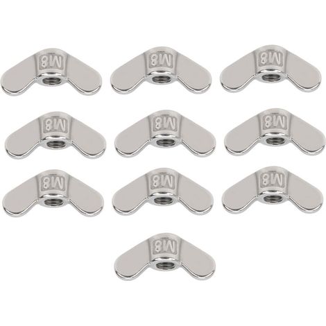 10Pcs M8 Ecrou à oreilles Ecrou papillon Acier inoxydable 304 Fixation Quincaillerie Accessoire (1/4)