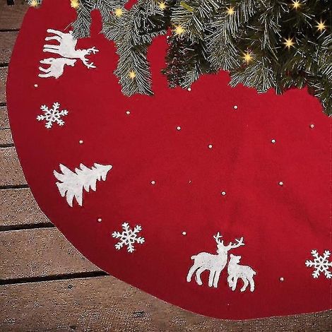 Falda para árbol de Navidad tridimensional con cuentas, suministros de decoración navideña, Especificaciones: 122 cm (1/2)