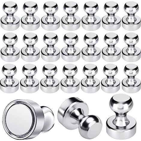 Aimants puissants 24 pièces 12x16mm en acier inoxydable, aimants métalliques pour frigo, tableau d'affichage et surfaces métalliques (1/5)