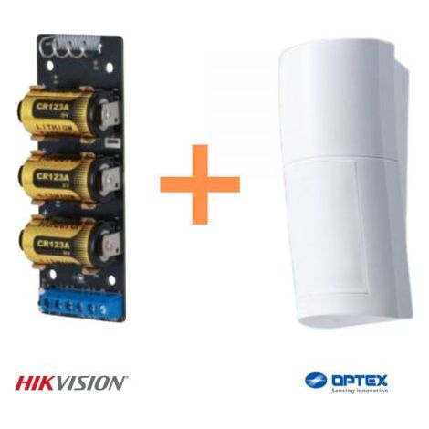Optex sensore esterno doppia tecnologia wireless antifurto + Modulo Hikvision DS-PM1-I1-WE - QXI-RDT