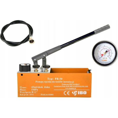 Ibo  Pompe manuelle PR-50 - 12 L - Tests de pression - Utilisation sans électricité - Construction durable (1/5)