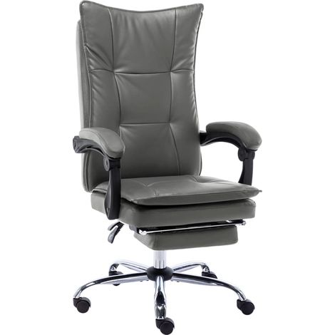 Chaise de Bureau Hauteur Réglable, Ergonomique Siège-Fauteuil avec Accoudoirs Anthracite Similicuir BGT75398 (1/5)