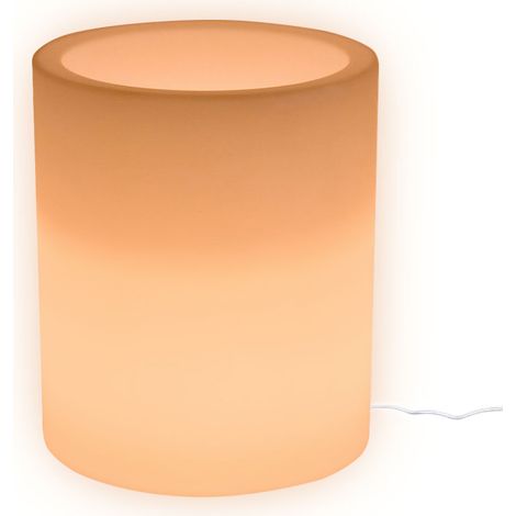 Vaso Luminoso da Esterno 35x42 cm In Polietilene Rose Led Bianco Caldo (1/5)