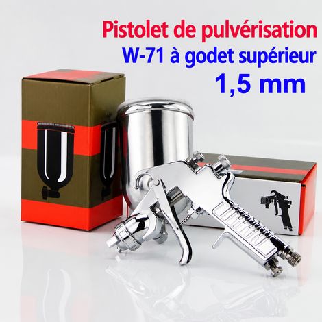 Pistolet peinture pneumatique Meiji W-71-G buse calibre 1.5 godet supérieur ruban d'étanchéité offert auto meuble 1 kg – Livraison gratuite
