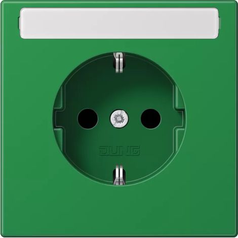 Jung SCHUKO®-Steckdose, 16 A 250 V , mit Schriftfeld, Thermoplast, Serie LS, grün (für SV) LS 1520 BFNA GN