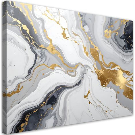 Leinwandbilder Abstrakt Marmor Glamour grau gold 45x30