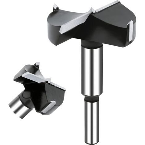60mm Mèche pour bois, Foret en Carbure de tungstène pour Bois Dur, Foret à Bois, Foret à Charnière, kit d'outils pour bois, Contreplaqué, Plastique (1/4)