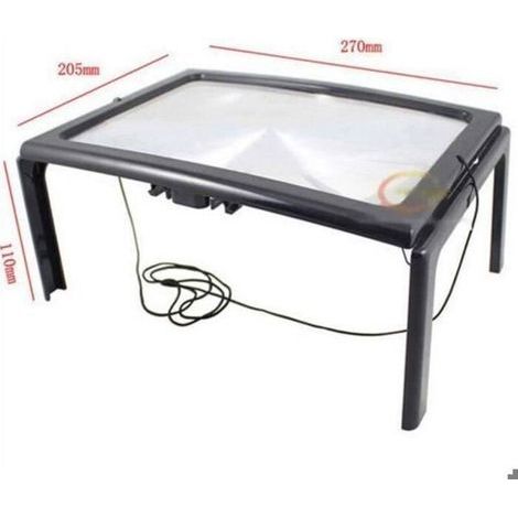 Loupe de lecture A4 Pleine Page Grandes Mains Libres Lumière Magnifier LED (1/5)