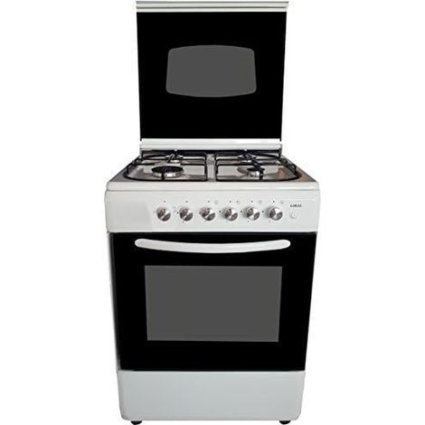 Cucina Larel 4 Fuochi 50×50 Forno gas/grill Con coperchio Bianco L5005VB (1/4)