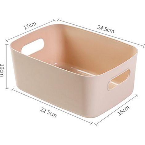 PP-Schreibtisch-Aufbewahrungskorb, Kosmetikbox mit Griff zur Aufbewahrung von Kleinigkeiten, mittel-aprikosenfarben (1/2)