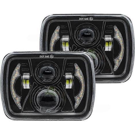 Phares LED 7 pouces à feux de route/croisement avec feux de jour pour Jeep Wrangler YJ Cherokee XJ (2 pièces) (1/5)