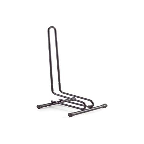 ANDRYS - Piedistallo Porta Biciclette da Esterni ed Interni, 1 Posto, Struttura Smontabile, con Tappi, in Acciaio Verniciato, Colore Nero, 38.5 x 29 x 67 cm, Largezza Posteggio Ruote 6 cm