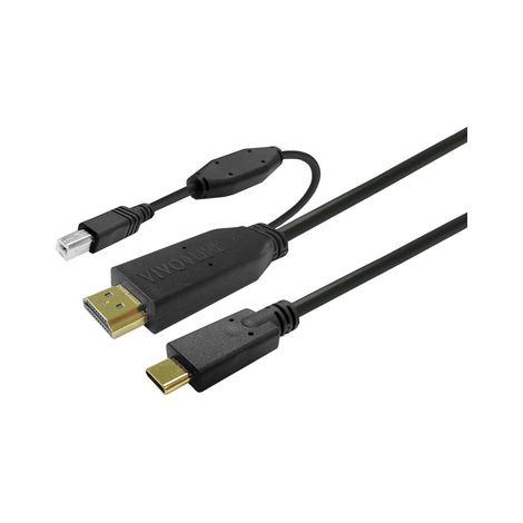 Vivolink PRO USB-C - HDMI/USB 3.2 Gen 1 Kabel 10m Schwarz (1/3)