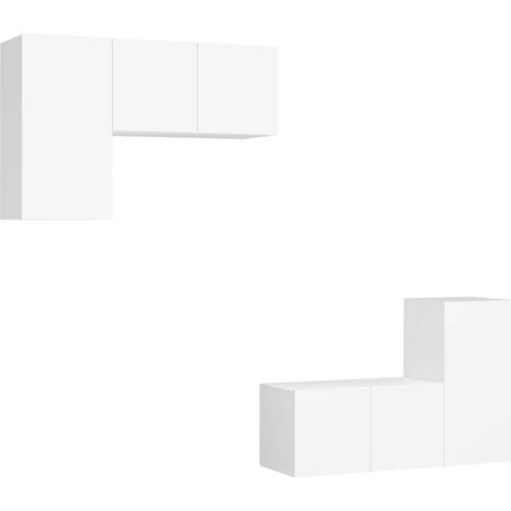 Maison Exclusive - Set de muebles de salón TV 4 piezas madera de (1/5)