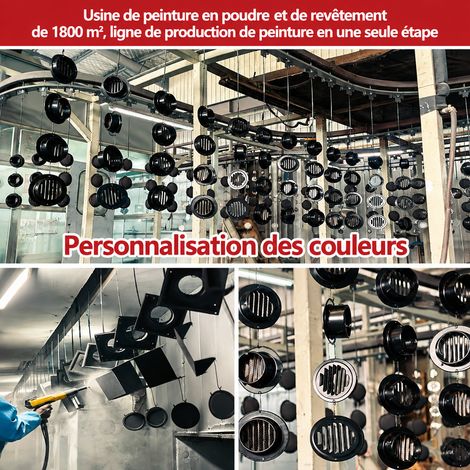Grille d'aération murale carrée inox 304 allongée laquée 2.0 réf 7720 19 × 18,5 × 12 cm 20 g – Livraison gratuite