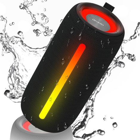 Mini Portable Bluetooth Speaker 5.4, Powerful Bluetooth Speaker 24W Small IPX6 Waterproof Bluetooth Speaker, Bluetooth Speaker 30H Autonomy, Pairing TWS, USB, RGB,AUX, Party/Travel (1/5)