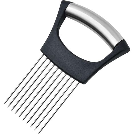Trancheuse Oignon - Coupe-Légumes 10 Dents Acier Inoxydable et ABS - Pour Tomates Pommes de Terre Carottes Citron Fromage Bacon - Outil Cuisine Polyvalent - 1 Pièce