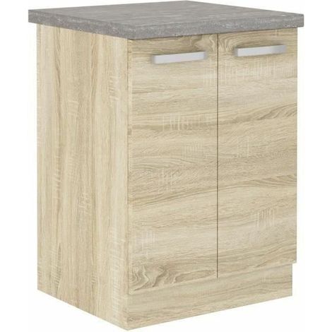 BigBuy LASSEN mobiletto basso grigio e rovere sonoma (1/5)