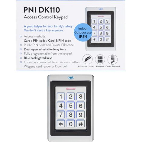 Tastiera per controllo accessi PNI DK110, stand alone, esterno e interno, IP54 (1/5)