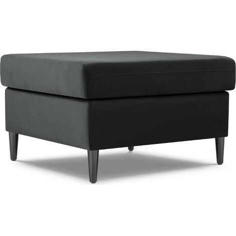 Pouf en velours gris foncé (1/4)
