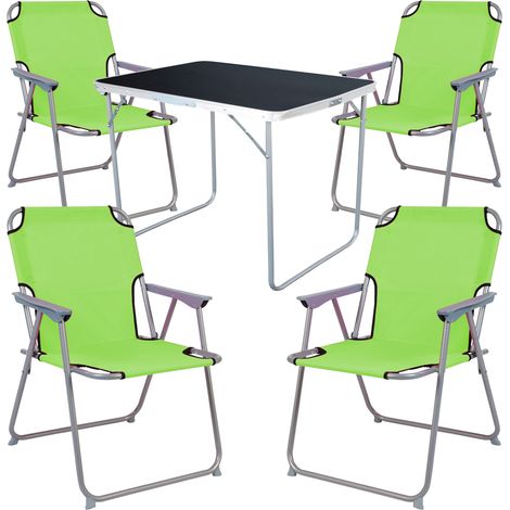 5-tlg Campingsessel Lime Grün + Campingtisch-MMC330871B+4xMPO2600LG (1/4)