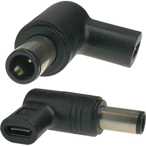 Adaptador USB-C para alimentar un portátil con un conector de 7,4 x 5,0 mm + pines.