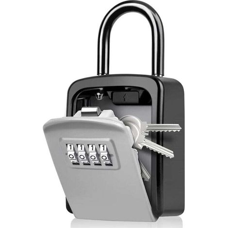 Safe Key Box, Coded Key Box [Weatherproof] [with Removable Handle] Portable Mini Safe Key Box with Resettable Code for Outdoor Use MUMU (1/4)