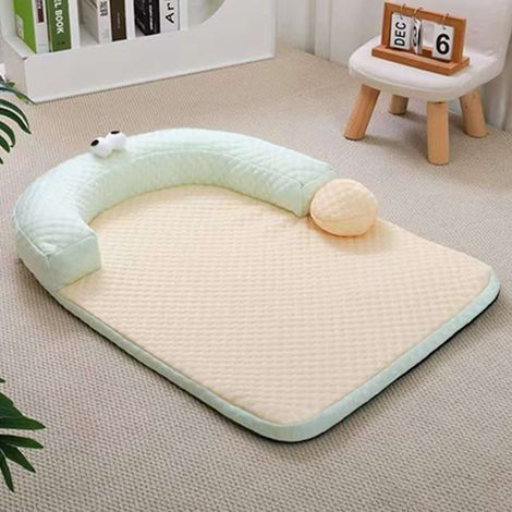 Weiche, U-förmige Kühlmatte für Hunde und Katzen – Auch für Katzen geeignet – Waschbares Sommerbett – Ergonomische Schlafmatte für Haustiere im Sommer – Hellgrün (1/5)
