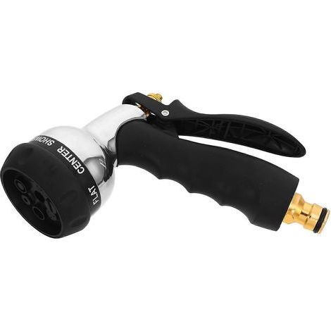 Metal Water Gun Hose Nozzle for Outdoor Use Ergonomic Garden Sprayer (1/4)