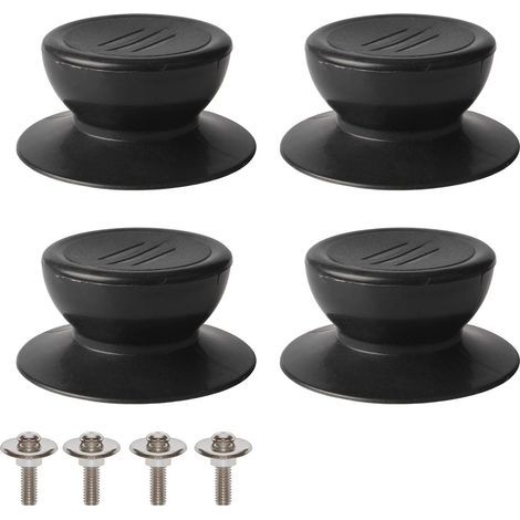 Deckelknopf, 4 Stück, Universal-Ersatzknopf für Küchendeckel, Glasdeckel, Glasdeckelgriff - Schwarz