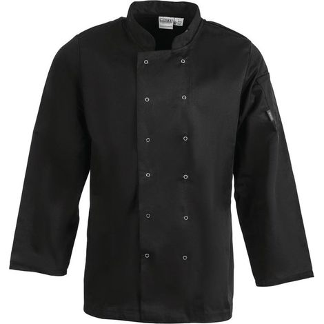 Veste de Cuisine Mixte Vegas Manches Longues Noire - Whites Chefs Clothing