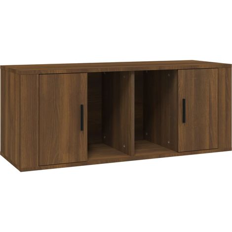 Meuble TV, Étagère TV, Meuble de Salon, Chêne marron 100x35x40 cm Bois d'ingénierie OIB8507E (1/5)