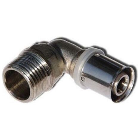 Pressfitting Bogen Winkel mit AG Verbundrohr, Mehrschichtverbundrohr, Profil U,H Produktart: 26x1/2